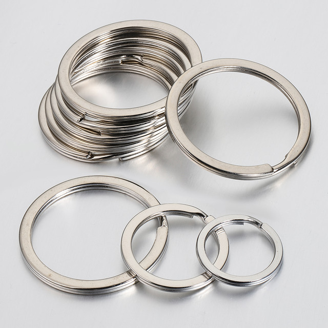Stainless Steel Keychain Findings  flat line key holder rings - keychain  split ring - Aliexpress